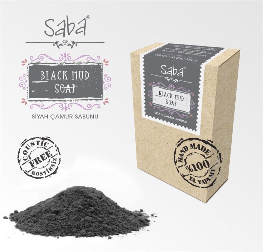 Saba Kostiksiz Siyah Çamur Sabunu
